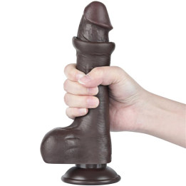 Dildo Dual Layer Piel Deslizante Retractil 8 de Lovetoy | VibraZon