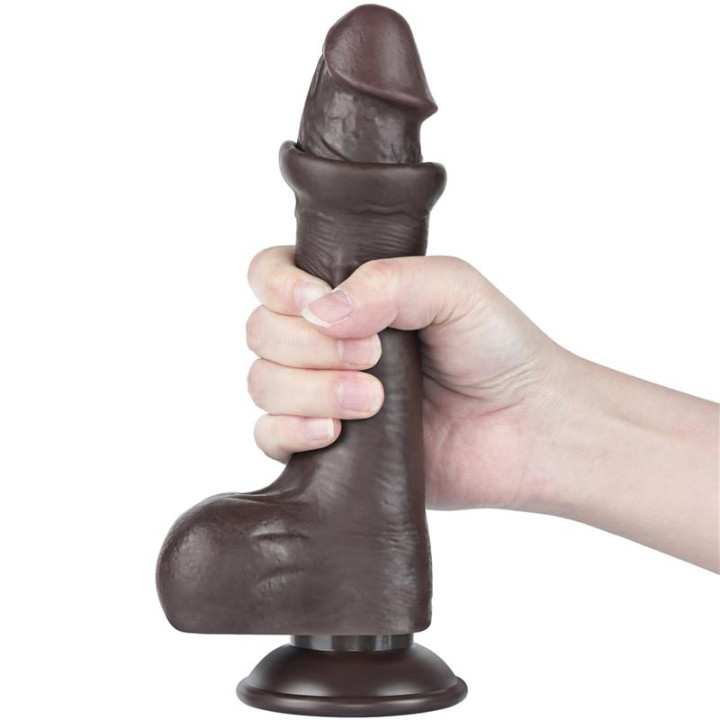 Dildo Dual Layer Piel Deslizante Retractil 8 de Lovetoy | VibraZon