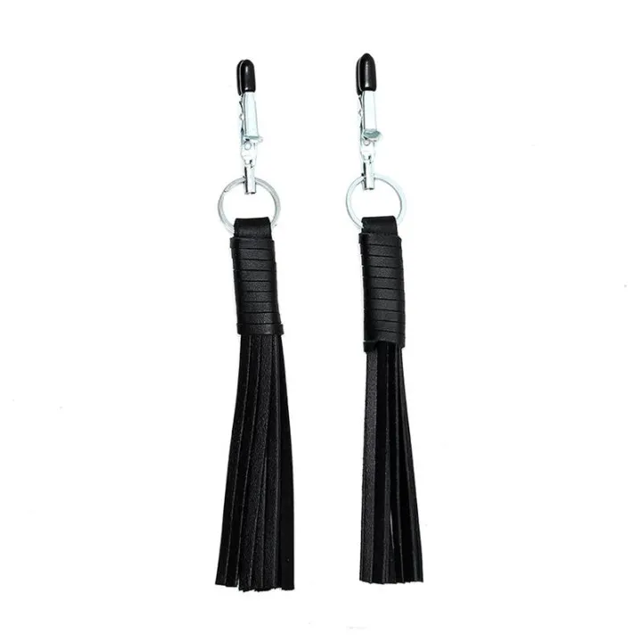 Pinzas para Pezones de Cuero de Bondage Play
