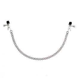 Pinzas Pezones con Cadena Metal Ajustables de Bondage Play | VibraZon