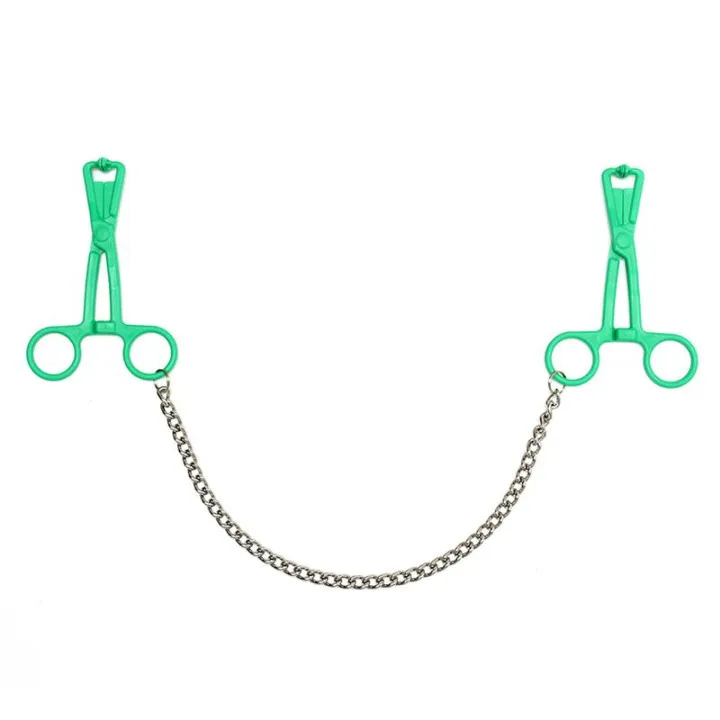 Pinzas Pezones con Cadena Verde de Bondage Play