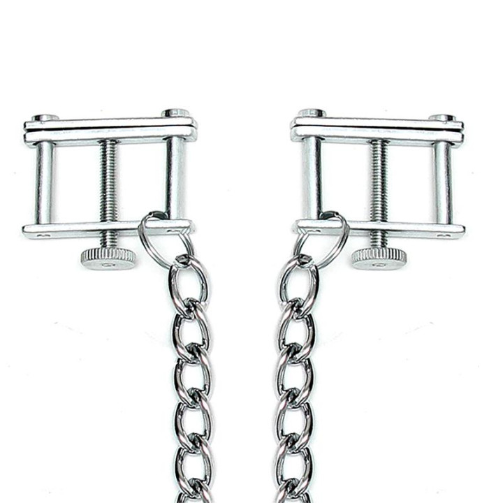 Pinzas para Pezones con Cadena Ajustable de Bondage Play | VibraZon