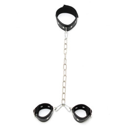 Collar con Esposas Cadena Ajustables de Bondage Play | VibraZon