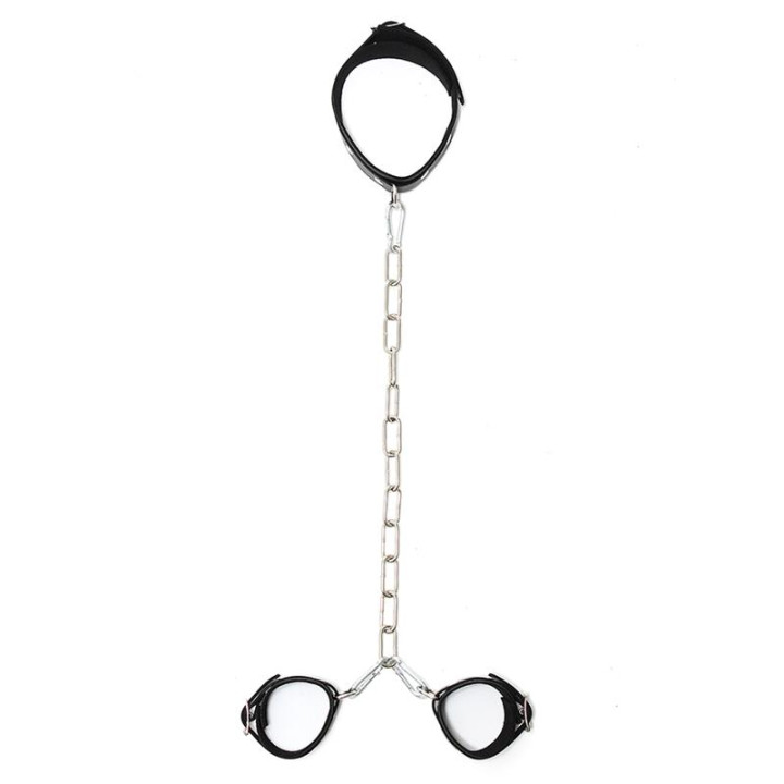 Collar con Esposas Cadena Ajustables de Bondage Play | VibraZon