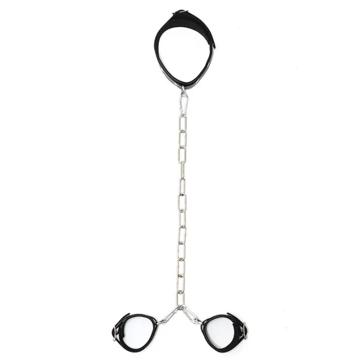 Collar con Esposas Cadena Ajustables de Bondage Play