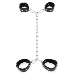 Esposas Cuero con Cadena Metálica Ajustable de Bondage Play | VibraZon