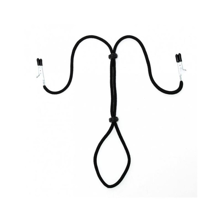 Pinzas para Pezones con Corsón Negro de Bondage Play | VibraZon
