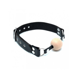 Mordaza Cuero y Madera Ajustable de Bondage Play | VibraZon