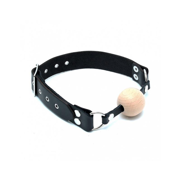 Mordaza Cuero y Madera Ajustable de Bondage Play | VibraZon