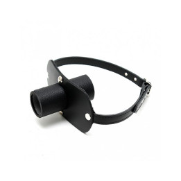 Mordaza Cuero con Tubo para Orinar Ajustable de Bondage Play | VibraZon