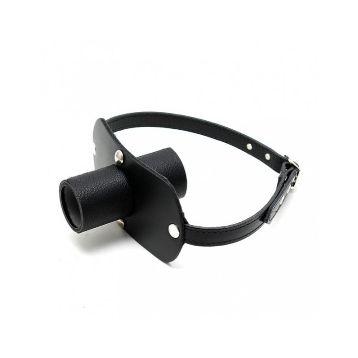 Mordaza Cuero con Tubo para Orinar Ajustable de Bondage Play | VibraZon