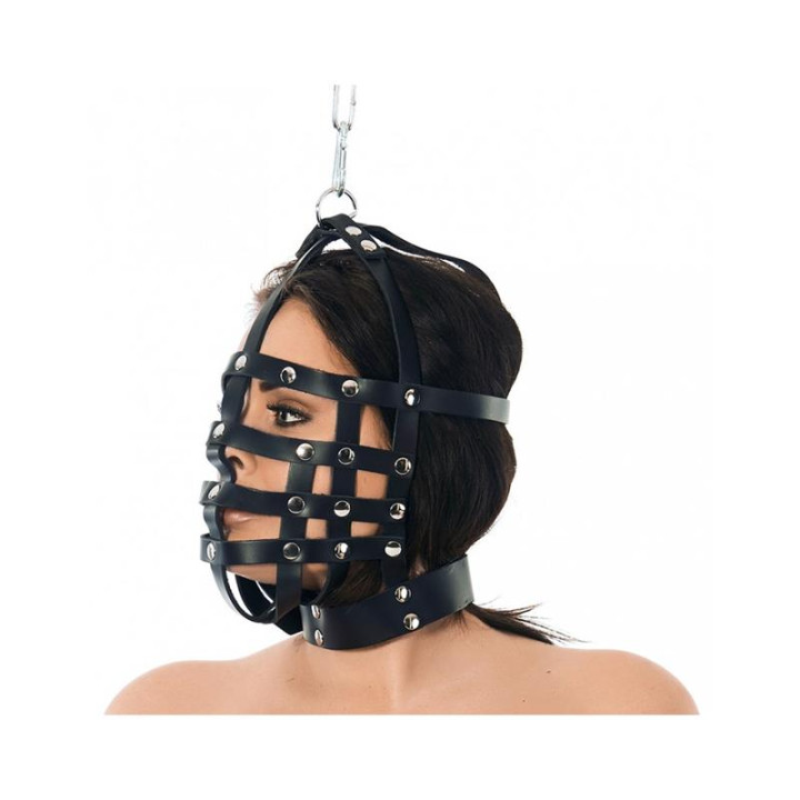 Máscara Cuero con Forma de Bozal Ajustable de Bondage Play | VibraZon