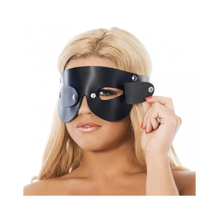 Antifaz con Anteojeras Desmontables Cuero Ajustable de Bondage Play