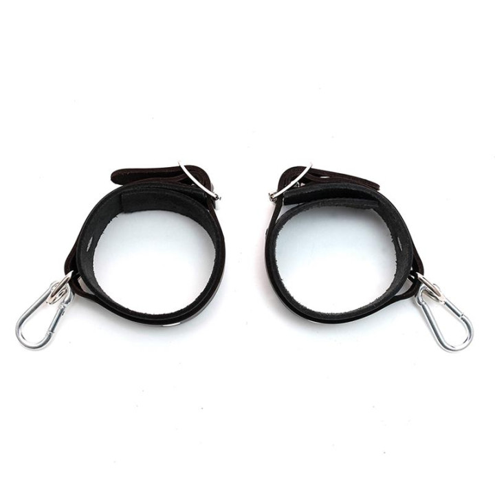 Esposas de Cuero Ajustables de Bondage Play | VibraZon