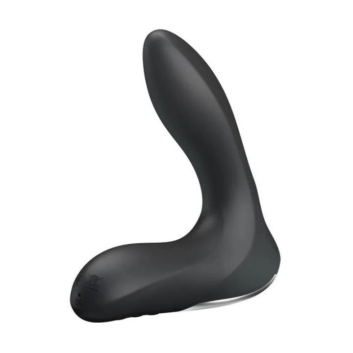 Estimlador Anal Inflable Leonard Silicona USB Negro de Prettylove