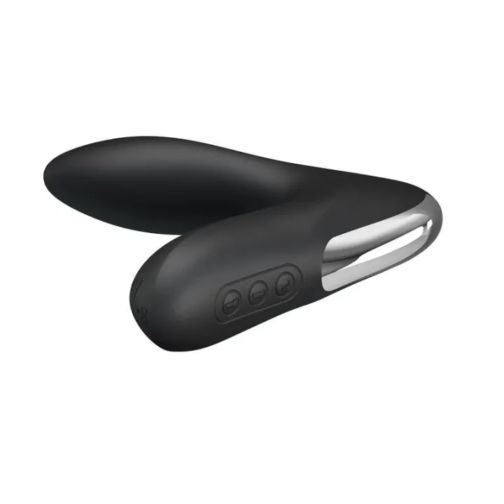 Estimlador Anal Inflable Leonard Silicona USB Negro de Prettylove
