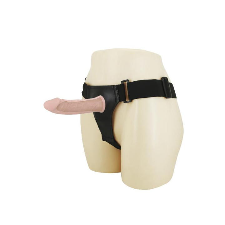 Arnés con Dildo Hueco y Vibración 15.5 x 4.2 cm Natural de Baile | VibraZon