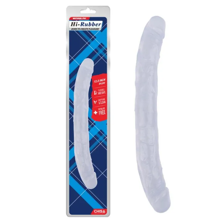 Dildo Doble Hi-Rubber 12.8 Transparente de Chisa
