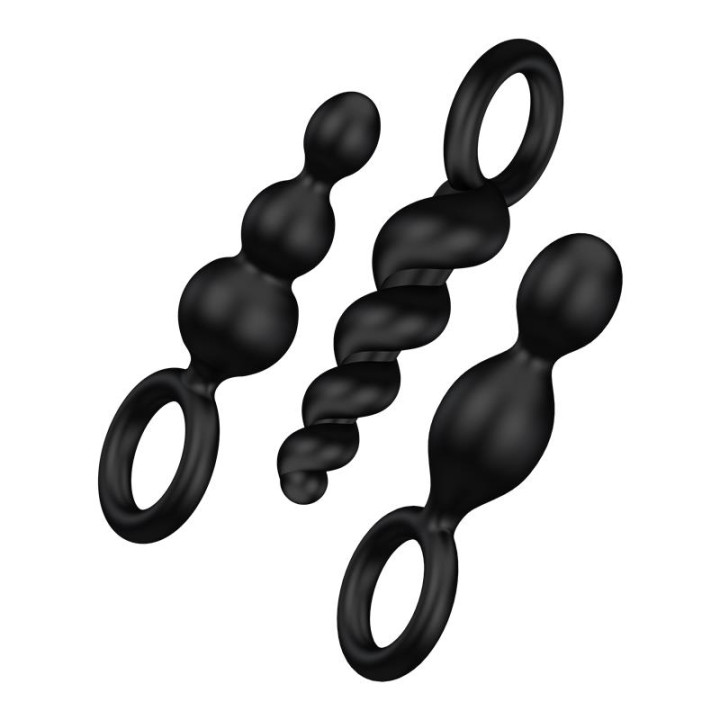 Pack de 3 Plugs Silicona Negro de Satisfyer | VibraZon