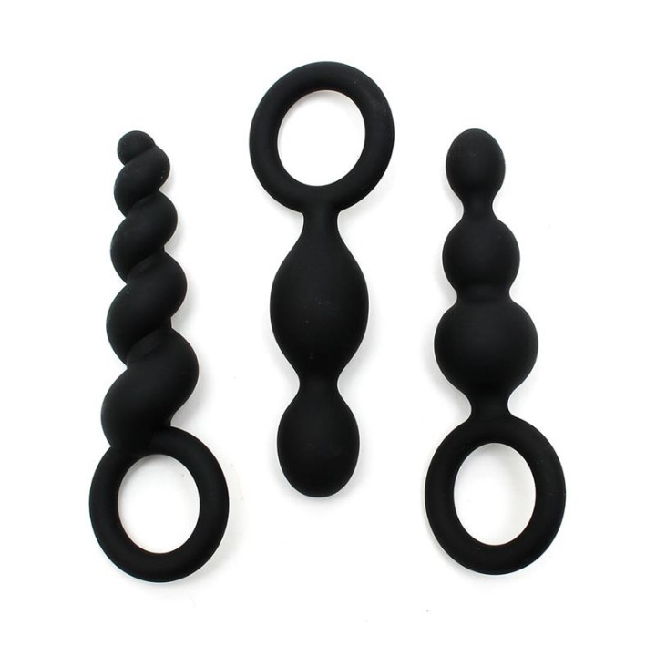 Pack de 3 Plugs Silicona Negro de Satisfyer | VibraZon
