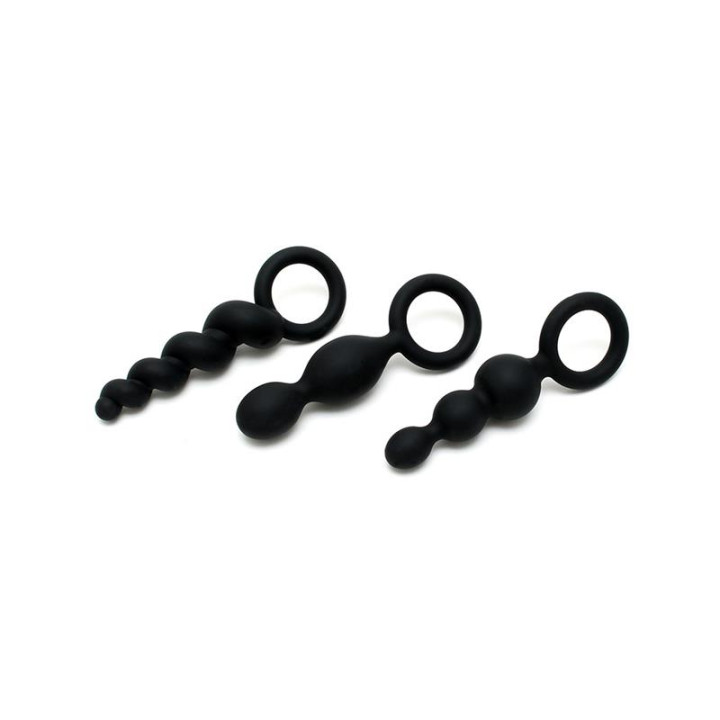 Pack de 3 Plugs Silicona Negro de Satisfyer | VibraZon