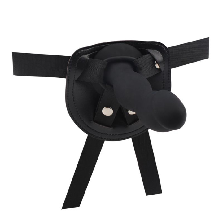 Arnés con Dildo Rumpy Silicona Negro de Chisa | VibraZon