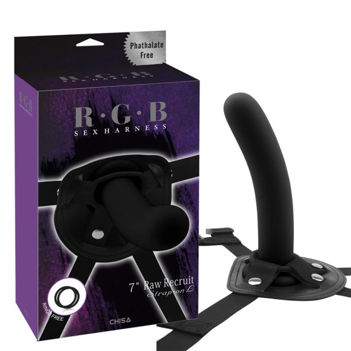 Arnés con Dildo Raw Recruit Talla L Negro de Chisa | VibraZon