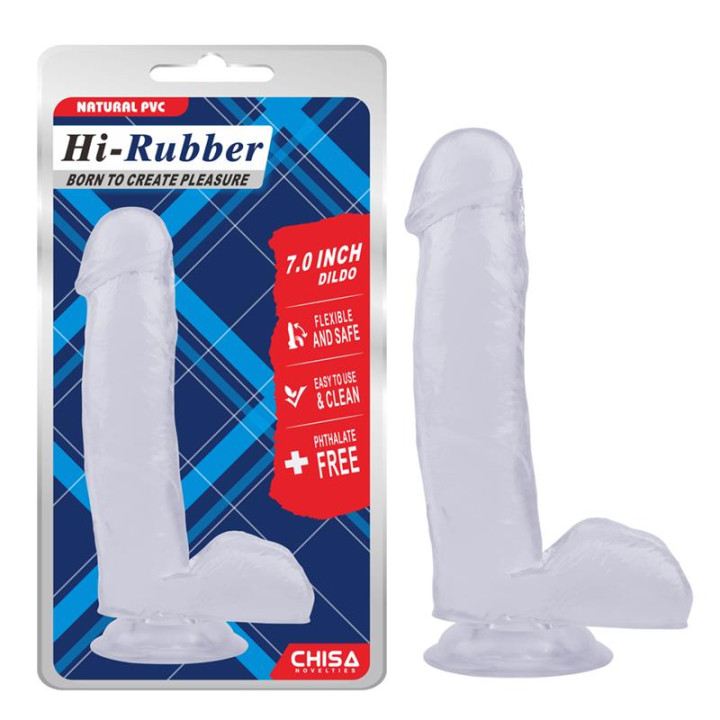 Dildo Hi-Rubber 7 Transparente de Chisa | VibraZon