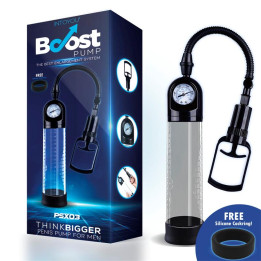 Bomba Manual con Medidor para el Pene PSX03 Transparente de Boost Pumps | VibraZon