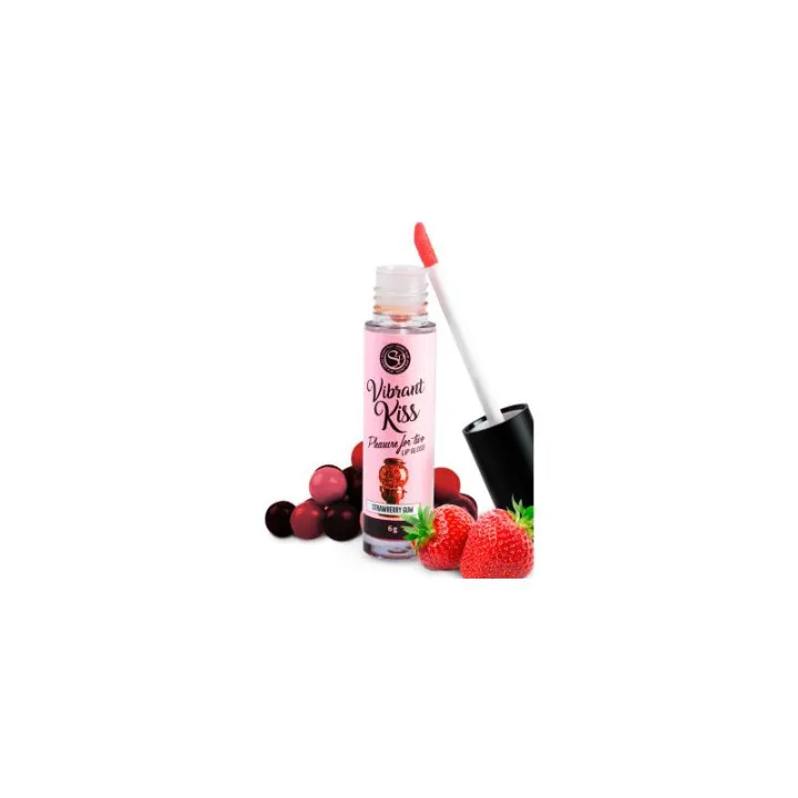 Lip Gloss Vibrant Kiss Sabor Chicle de fresa de Secret Play