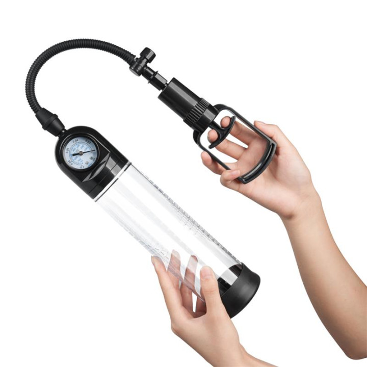 Bomba Manual con Medidor para el Pene PSX03 Transparente de Boost Pumps | VibraZon
