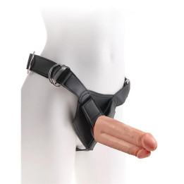 Arnés con Dildo Doble 7 Color Natural de King Cock | VibraZon
