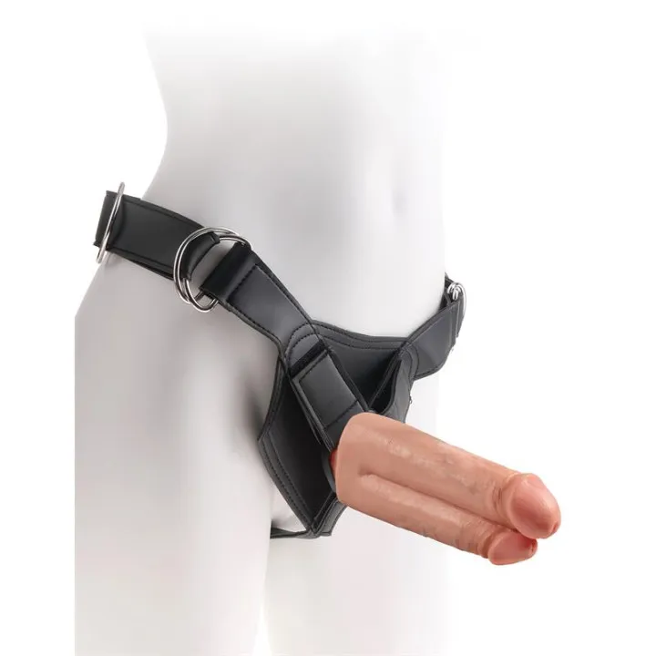 Arnés con Dildo Doble 7 Color Natural de King Cock