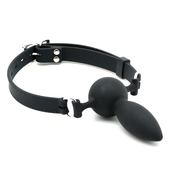 Mordaza con Plug Silicona de Latex Play | VibraZon