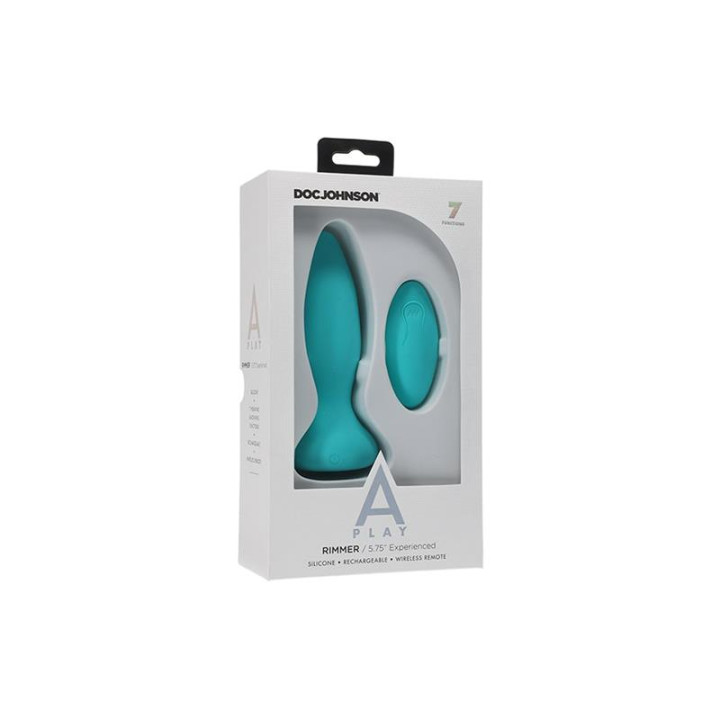 Plug Anal con Vibración y Rotación Rimmer Experienced Turquesa de A-Play | VibraZon