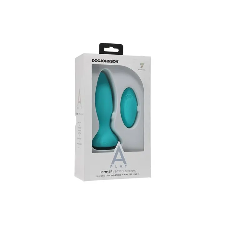 Plug Anal con Vibración y Rotación Rimmer Experienced Turquesa de A-Play