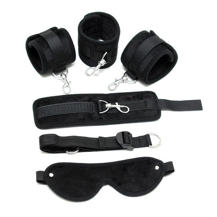 Ataduras con Máscara Ajustable Color Negro de Bondage Play | VibraZon