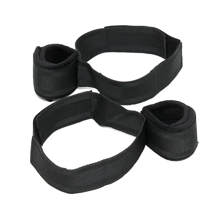 Esposas de Muslos y Manos Ajustables Negro de Bondage Play