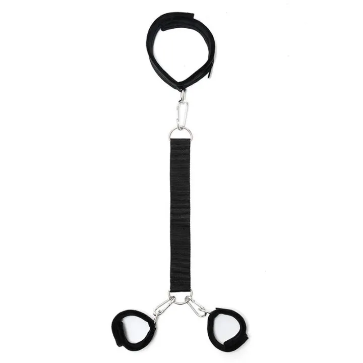 Collar con Esposas Ajustables Negro de Bondage Play