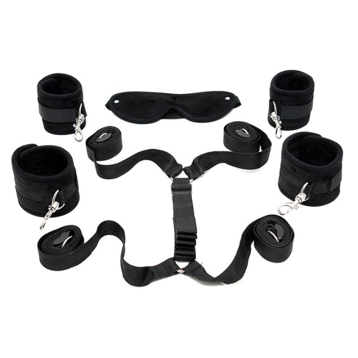 Correas de Supresión para la Cama Negro de Bondage Play | VibraZon