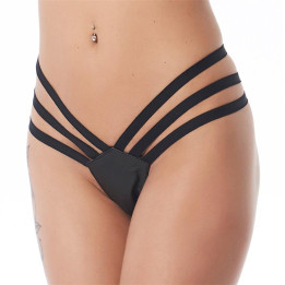Tanga Cuero Negro Talla Única de Bondage Play | VibraZon