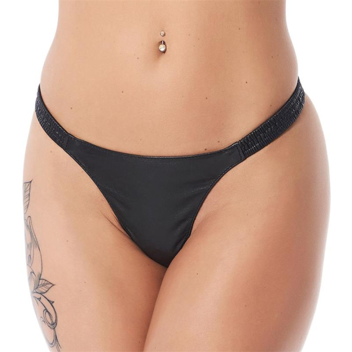 Tanga Cuero Elástico de Bondage Play | VibraZon