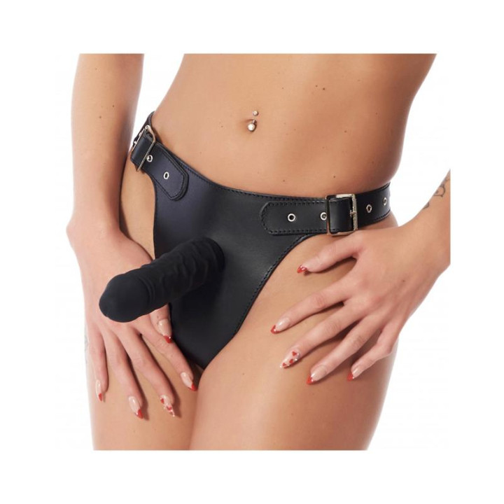 Arnés Ajustable con Dildo de Silicona de 17 cm de Bondage Play | VibraZon