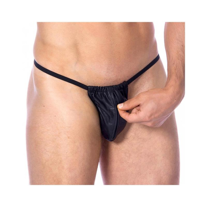 Tanga de Cuero Ajustable Talla Única de Bondage Play | VibraZon