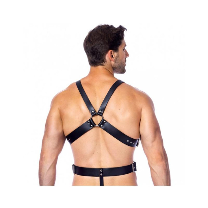 Arnés de Cuero Ajustable con Aros de Bondage Play | VibraZon