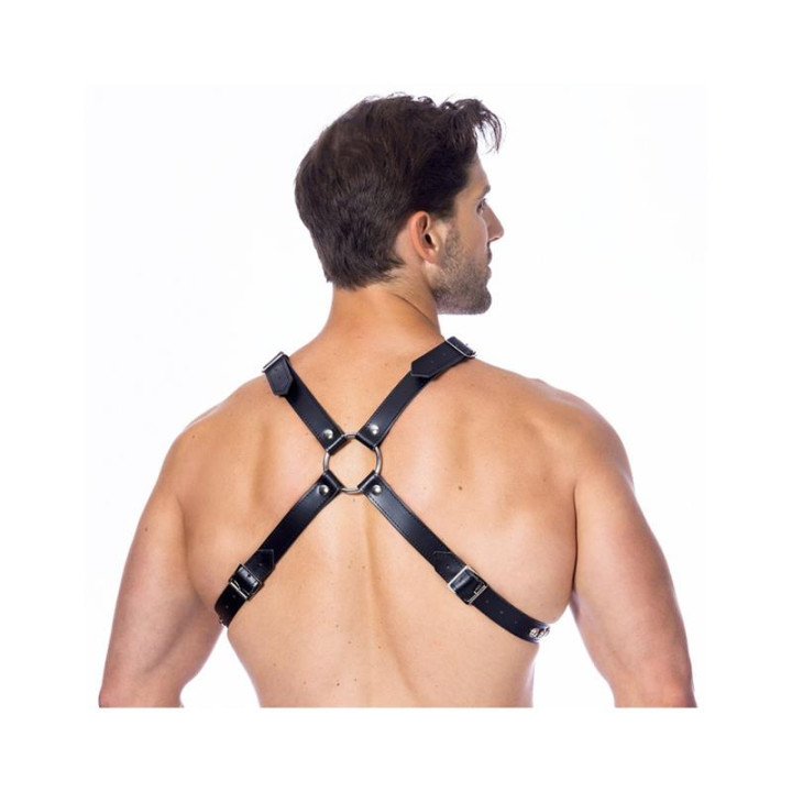 Arnés Ajustable de Cuero Cruzado de Bondage Play | VibraZon