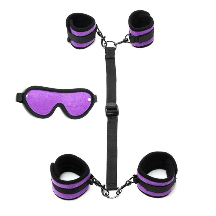 Ataduras con Máscara Ajustable Color Púrpura de Bondage Play | VibraZon
