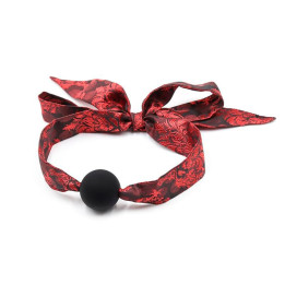 Mordaza de Bola Lisa Silicona Negro/Rojo de Latetobed Bdsm Line | VibraZon