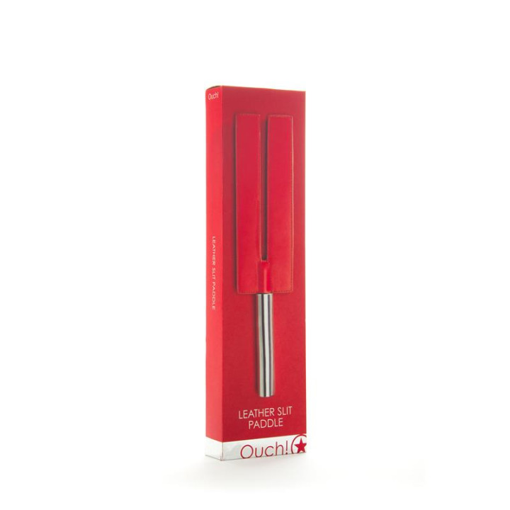 Shots Ouch! Whips and Paddles Leather Pala Abierta Rojo | VibraZon
