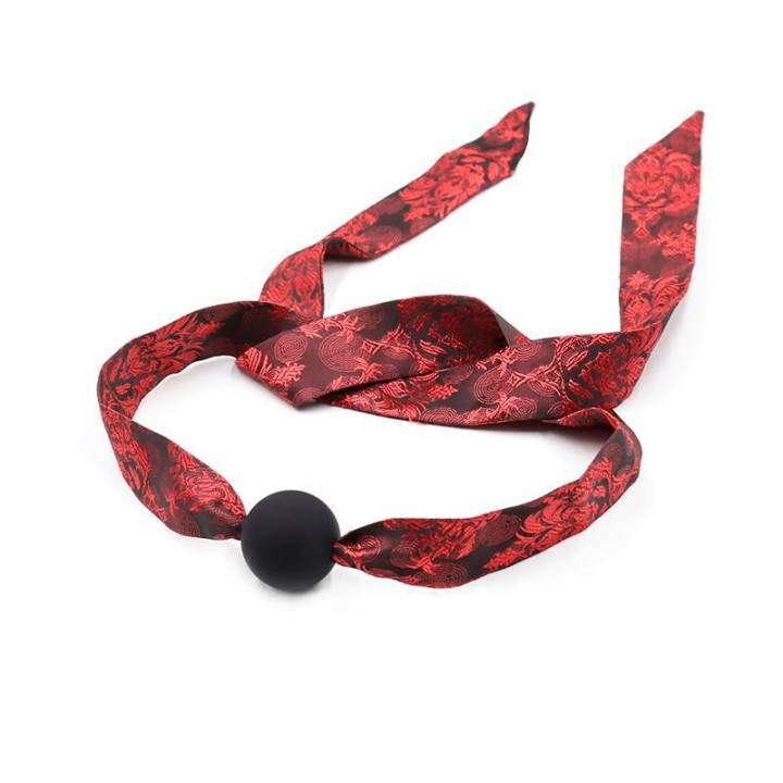 Mordaza de Bola Lisa Silicona Negro/Rojo de Latetobed Bdsm Line | VibraZon